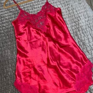 Vintage 🎀 Victoria’s Secret Gold Label •Pink Cami Slip Teddy Nightgown Dress